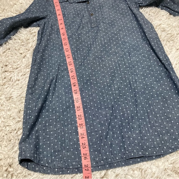 Girls Crazy 8 Chambray Denim Blue Polka Dot Dress Size 8 - Picture 8 of 8